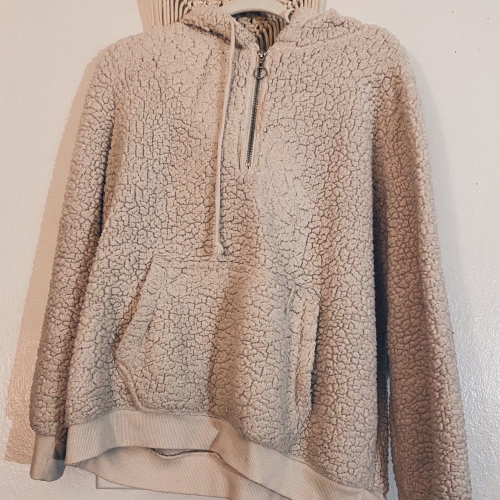 Beige Teddy Hoodie 🪐